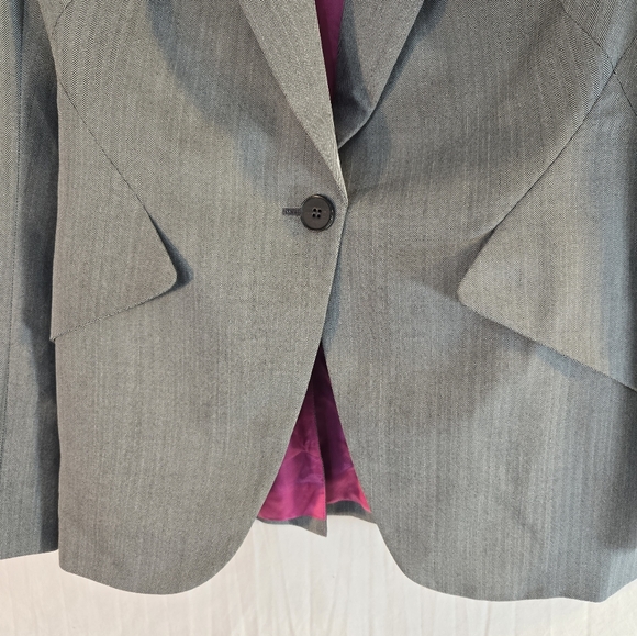 Alexander McQueen Women's Size 40 Gray Houndstooth One Button Wool Blazer New - Picture 5 of 11